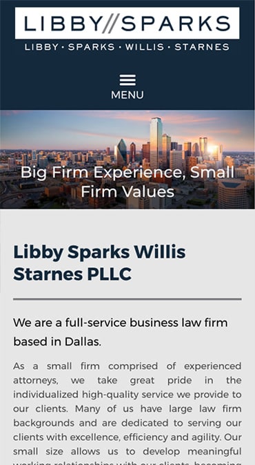 Responsive Mobile Attorney Website for Libby Sparks Willis Starnes PLLC