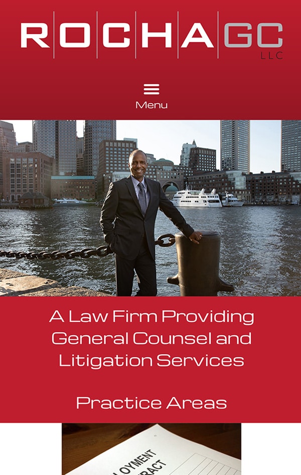 Mobile Friendly Law Firm Webiste for Rocha GC, LLC