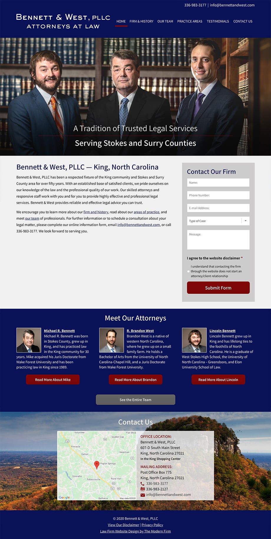 Law Firm Website Design for Bennett & West, PLLC