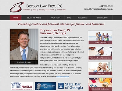 Law Firm Website design for Bryson Law Firm, P.C.