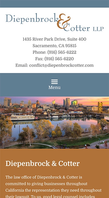 Responsive Mobile Attorney Website for Diepenbrock & Cotter LLP