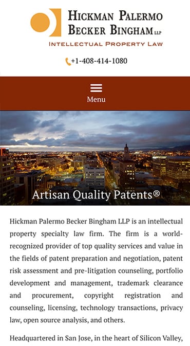 Responsive Mobile Attorney Website for Hickman Palermo Becker Bingham LLP