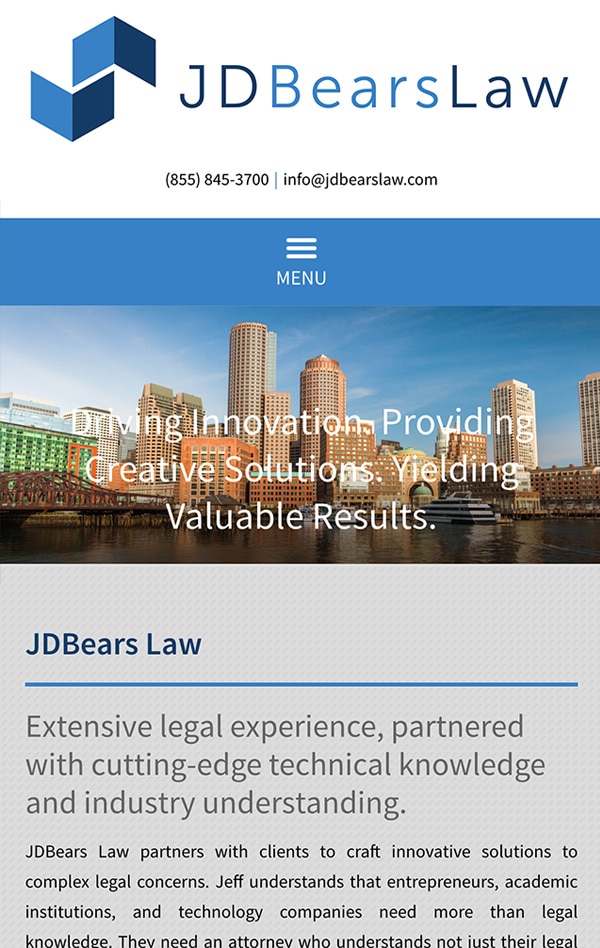 Mobile Friendly Law Firm Webiste for JDBears Law, LLC