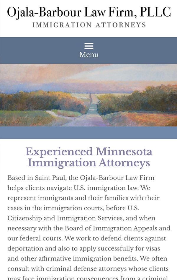 Mobile Friendly Law Firm Webiste for Ojala-Barbour Law Firm PLLC