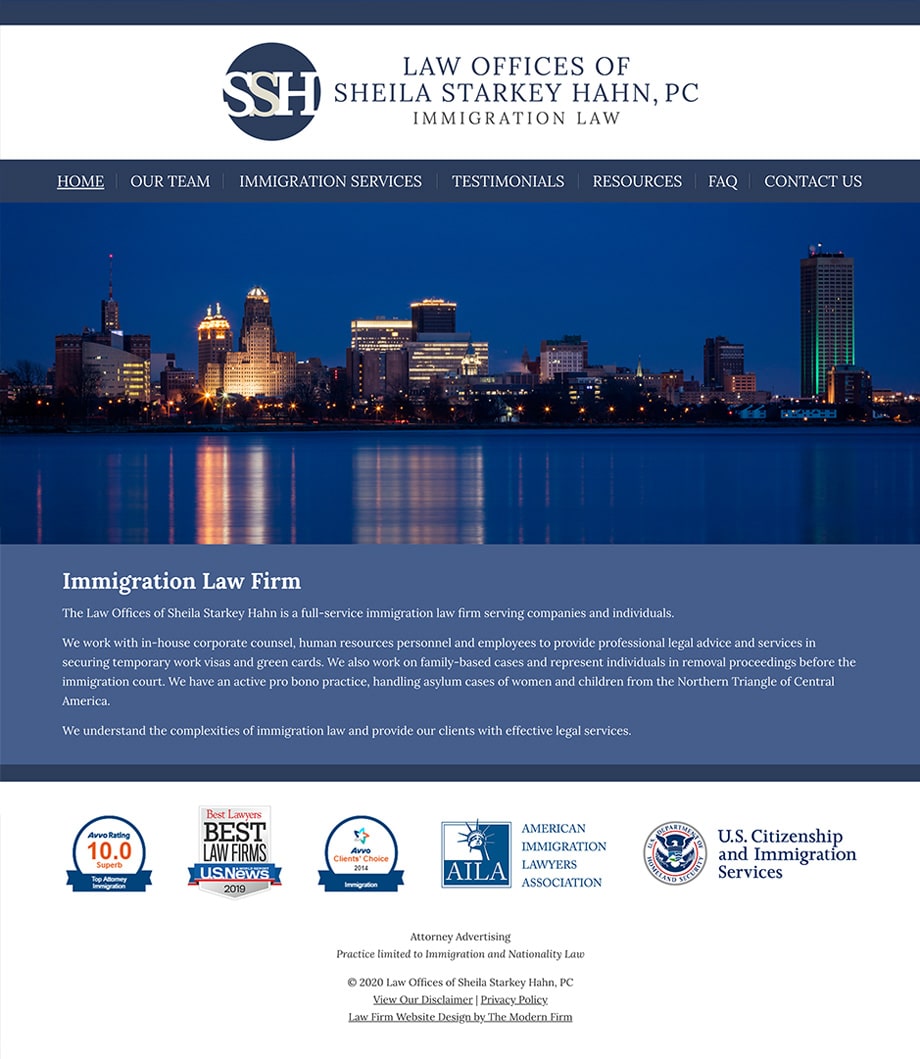 Law Firm Website Design for Law Offices of Sheila Starkey Hahn, PC