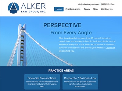 Law Firm Website design for Alker Law Group, Inc.