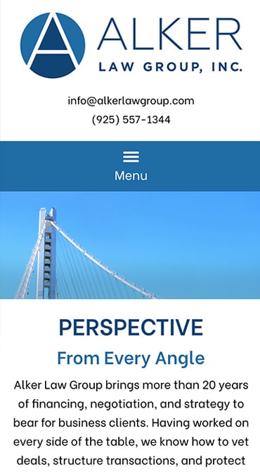 Responsive Mobile Attorney Website for Alker Law Group, Inc.