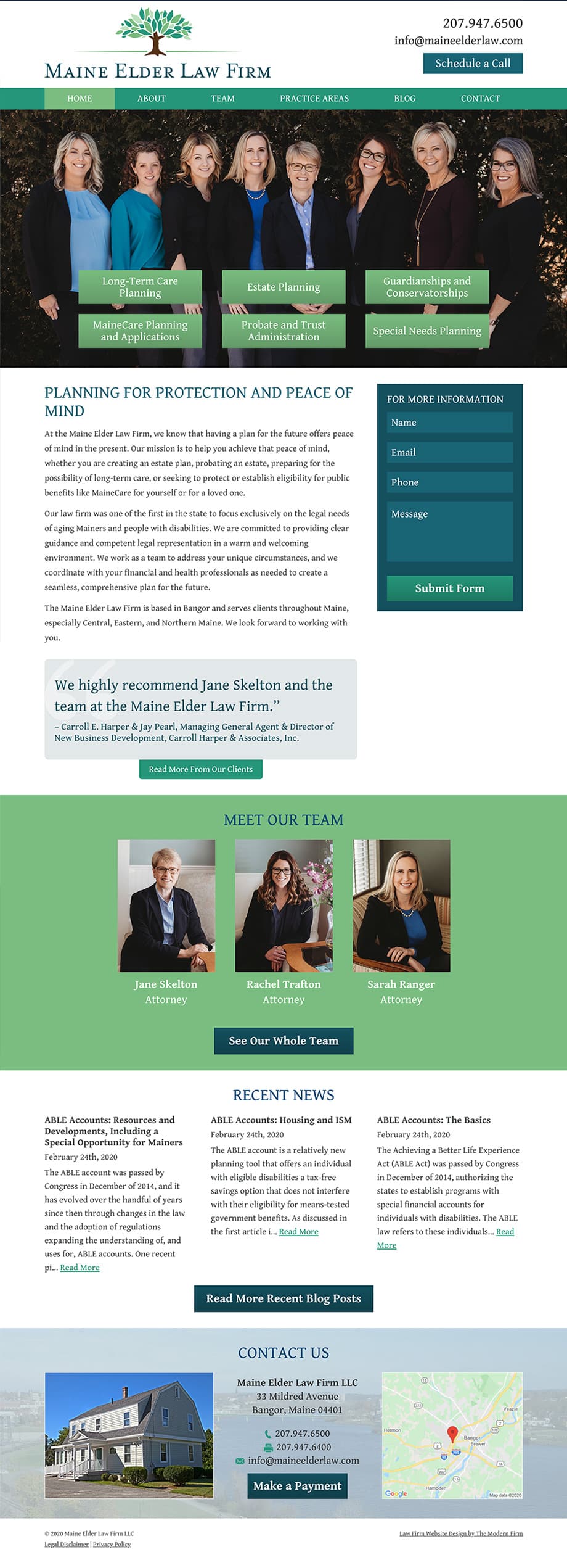 Law Firm Website Design for Maine Elder Law Firm LLC