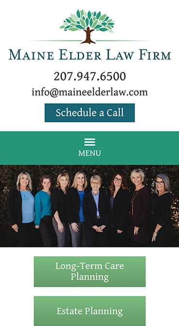 Responsive Mobile Attorney Website for Maine Elder Law Firm LLC