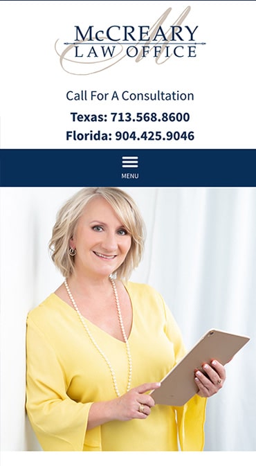 Responsive Mobile Attorney Website for McCreary Law Office, PLLC