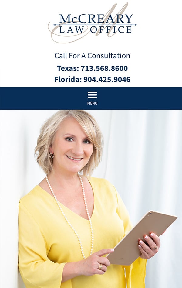 Mobile Friendly Law Firm Webiste for McCreary Law Office, PLLC