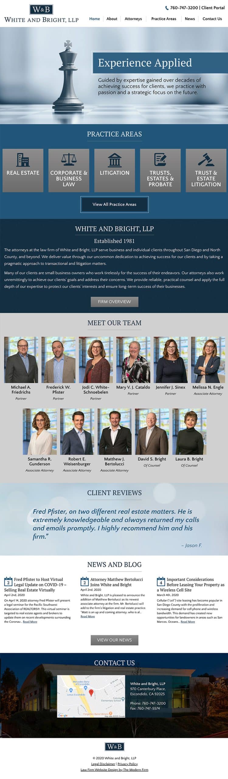 Law Firm Website Design for White and Bright, LLP