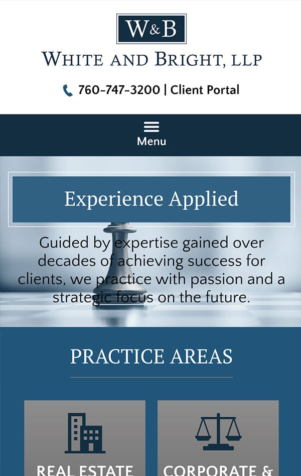 Mobile Friendly Law Firm Webiste for White and Bright, LLP