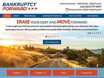 Law Firm Website design for Bankruptcy Forward