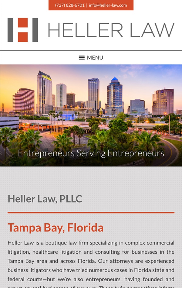 Mobile Friendly Law Firm Webiste for Heller Law, PLLC