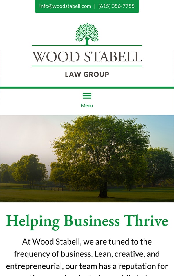 Mobile Friendly Law Firm Webiste for Wood Stabell Law Group, PLLC