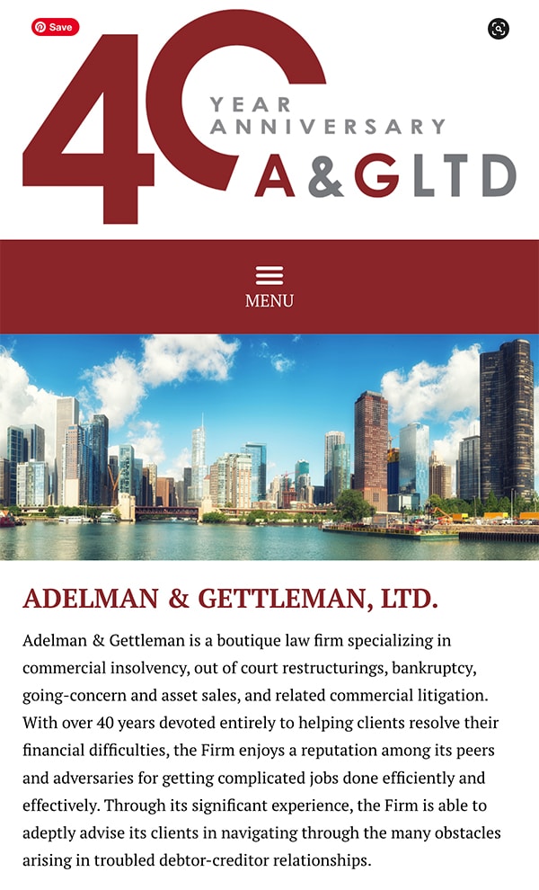 Mobile Friendly Law Firm Webiste for Adelman & Gettleman, Ltd.