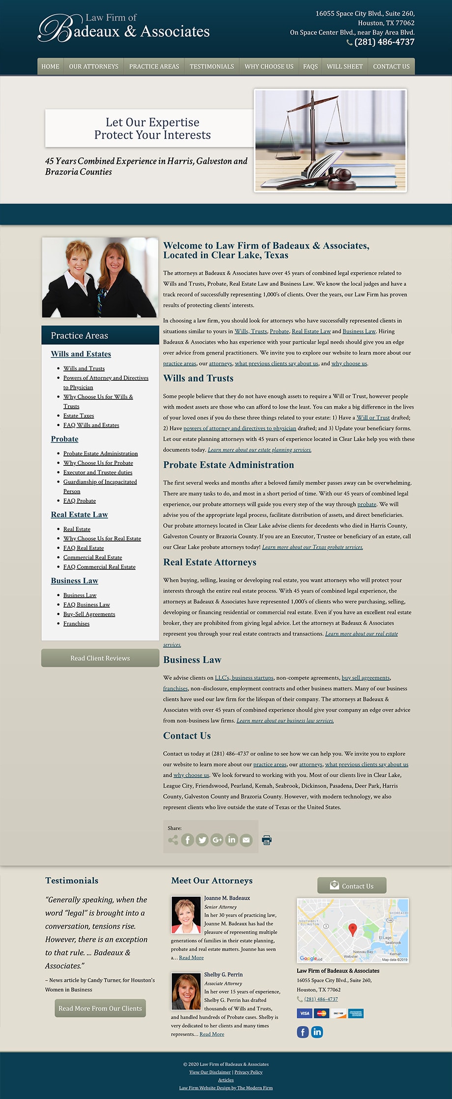 Law Firm Website Design for Law Firm of Badeaux & Associates