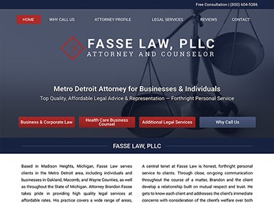 Law Firm Website design for Fasse Law, PLLC