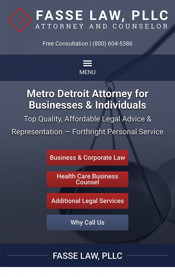 Mobile Friendly Law Firm Webiste for Fasse Law, PLLC