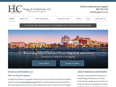 Law Firm Website design for Hegge & Confusione, LLC