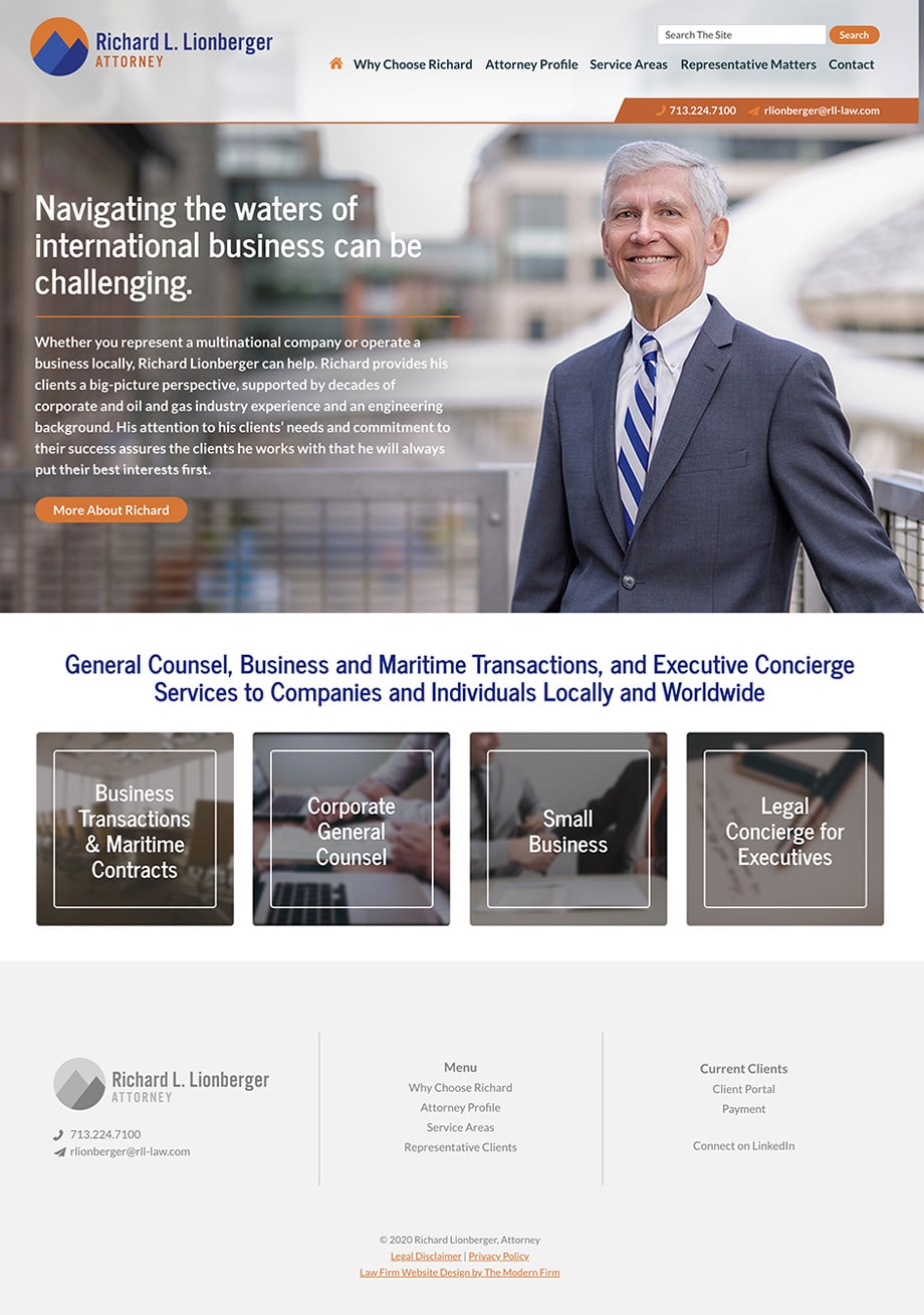 Law Firm Website Design for Richard Lionberger, Attorney