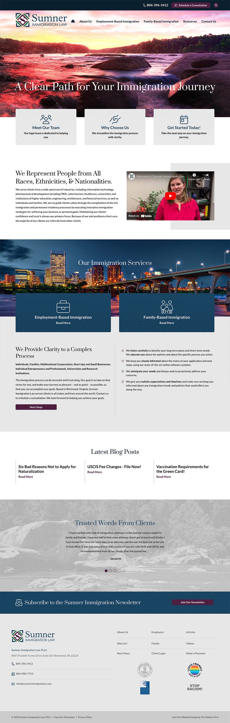 Law Firm Website Design for Sumner Immigration Law, PLLC