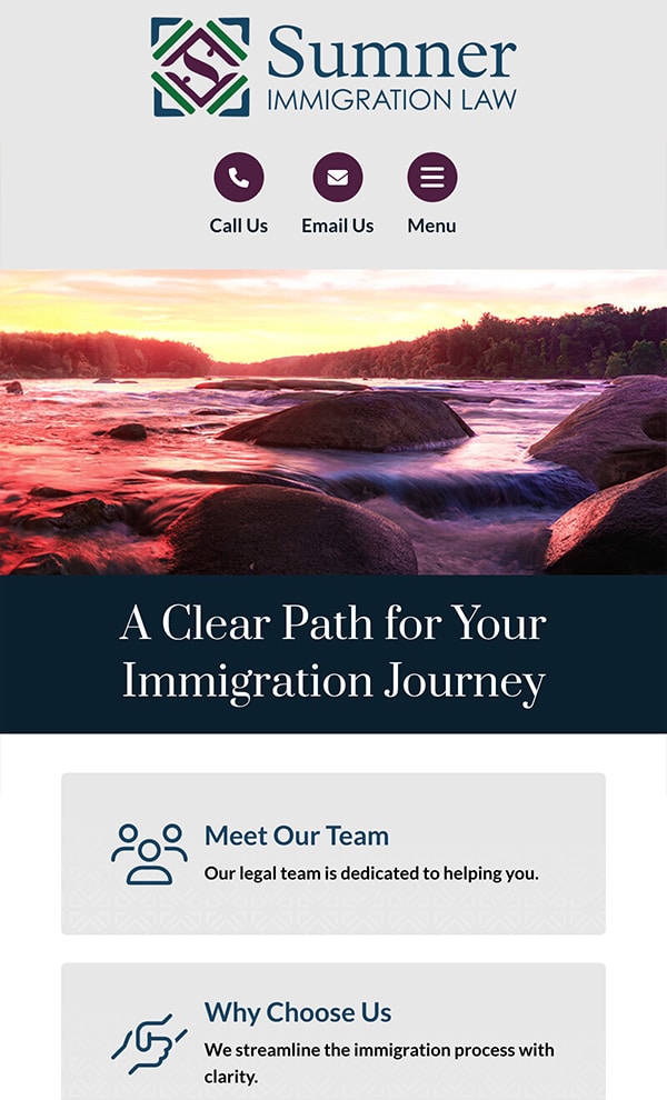 Mobile Friendly Law Firm Webiste for Sumner Immigration Law, PLLC