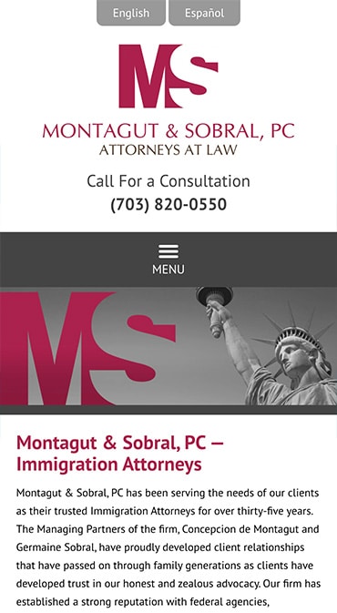 Responsive Mobile Attorney Website for Montagut & Sobral