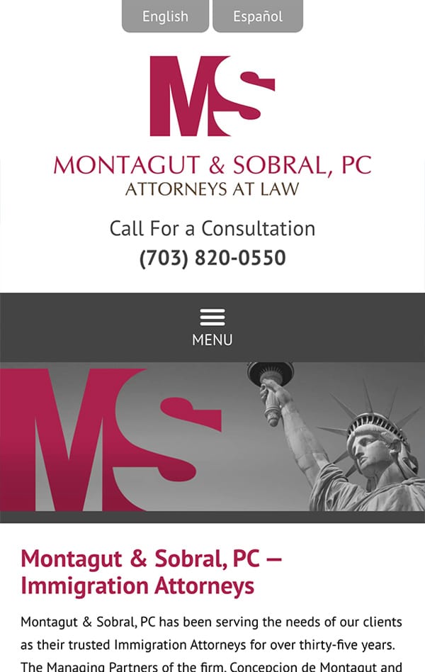 Mobile Friendly Law Firm Webiste for Montagut & Sobral