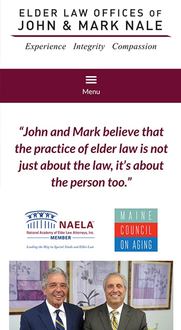 Responsive Mobile Attorney Website for Elder Law Offices of John and Mark Nale