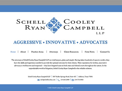 Law Firm Website design for Schell Cooley Ryan Campbe…