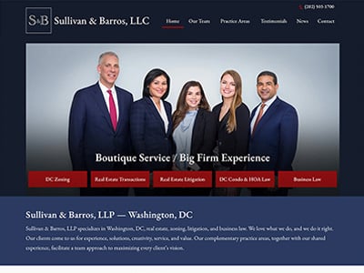 Law Firm Website design for Sullivan & Barros, LLP