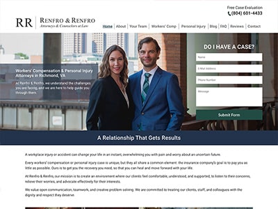 Law Firm Website design for Richmond, VA Workers' Com…