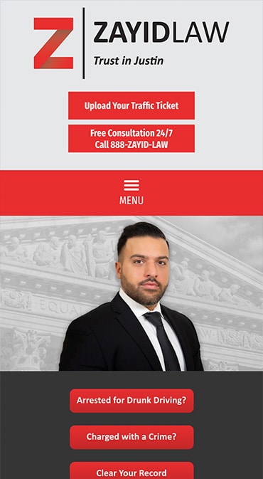 Responsive Mobile Attorney Website for Zayid Law P.C.