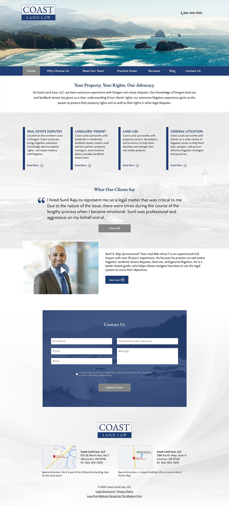 Law Firm Website Design for Coast Land Law, LLC