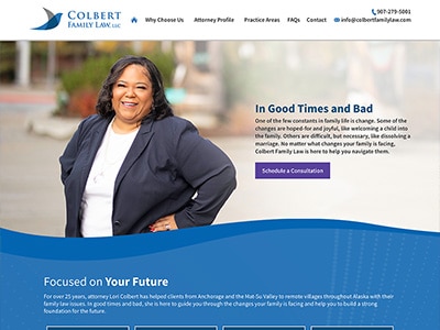 Law Firm Website design for Colbert Family Law, LLC