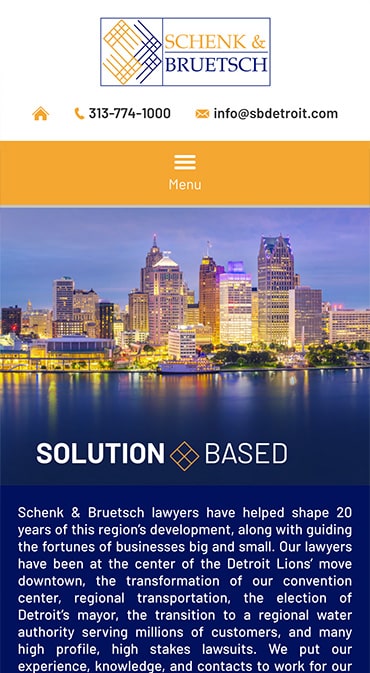 Responsive Mobile Attorney Website for Schenk & Bruetsch PLC