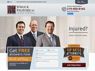 Law Firm Website design for Wruck Paupore PC