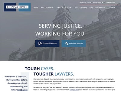 Law Firm Website design for Cripps & Silver Law