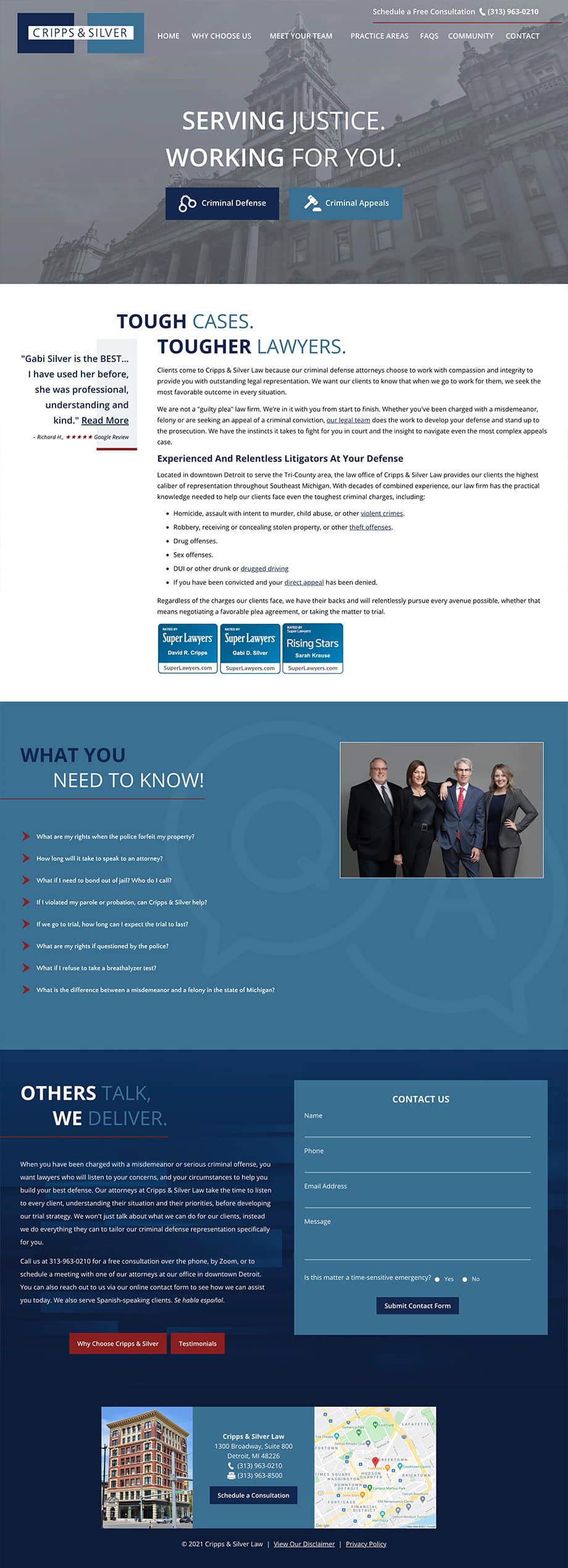 Law Firm Website Design for Cripps & Silver Law