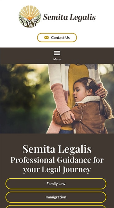 Responsive Mobile Attorney Website for Semita Legalis, LLC