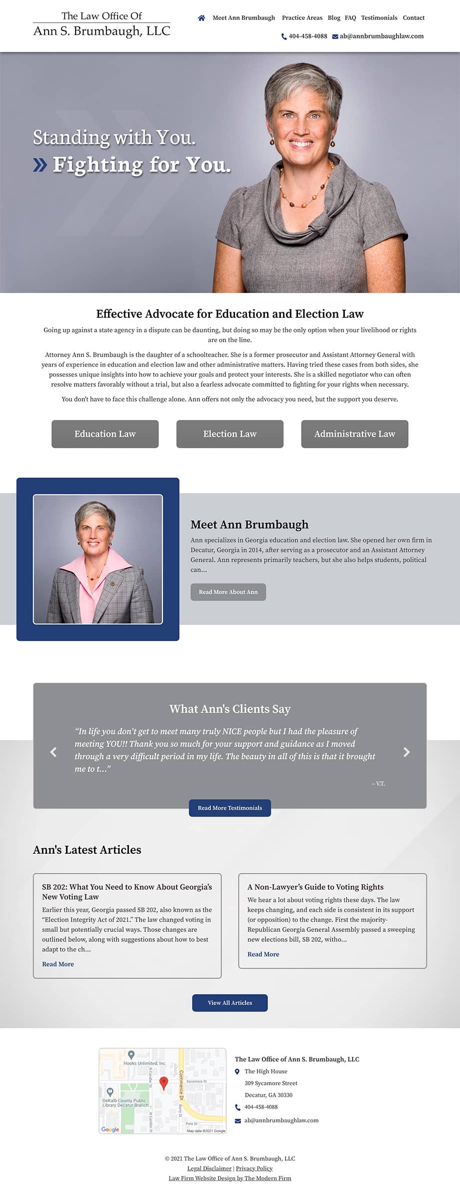 Law Firm Website Design for The Law Office of Ann S. Brumbaugh, LLC