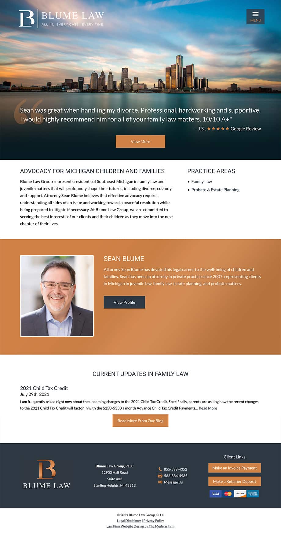 Law Firm Website Design for Blume Law Group, PLLC