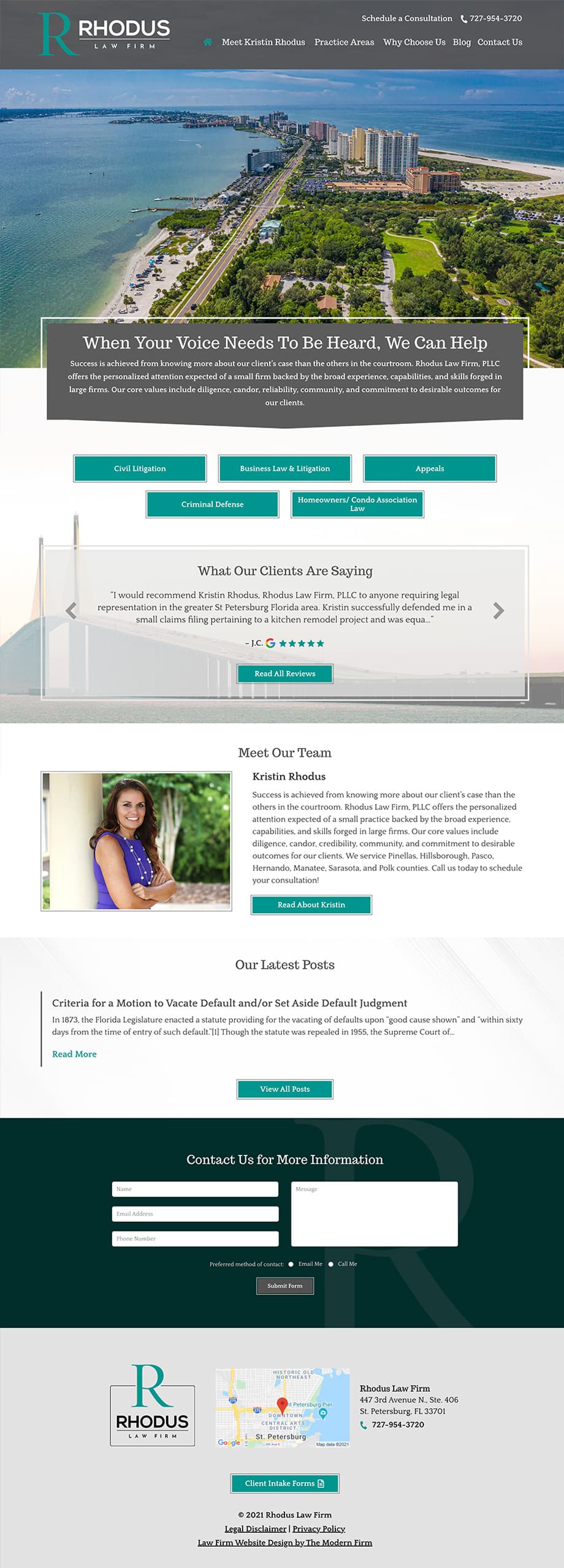 Law Firm Website Design for Rhodus Law Firm