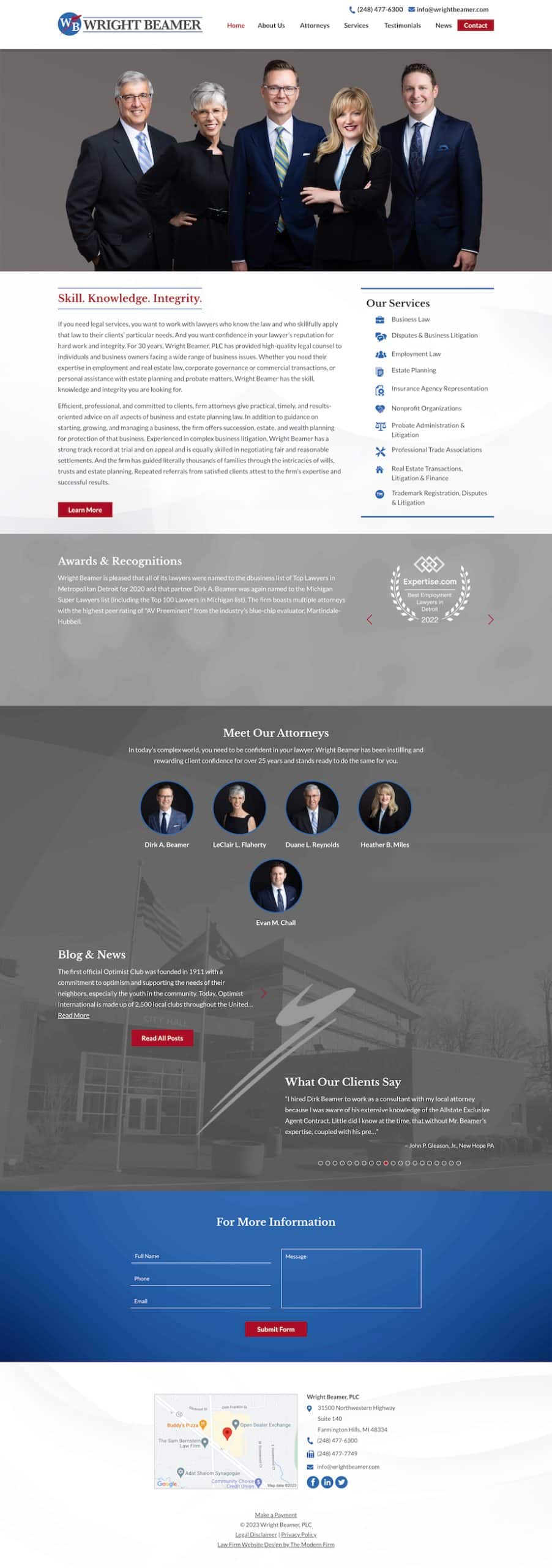 Law Firm Website Design for Wright Beamer, PLC