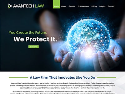 Law Firm Website design for Avantech Law, LLC