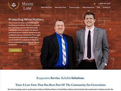 Law Firm Website design for Moore Law, LLC