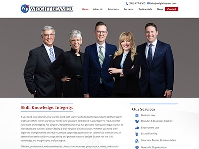 Law Firm Website design for Wright Beamer, PLC