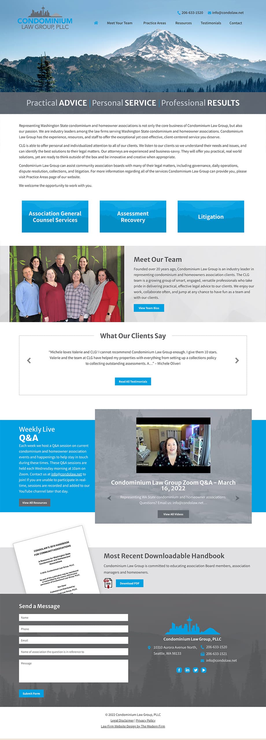 Law Firm Website Design for Condominium Law Group, PLLC